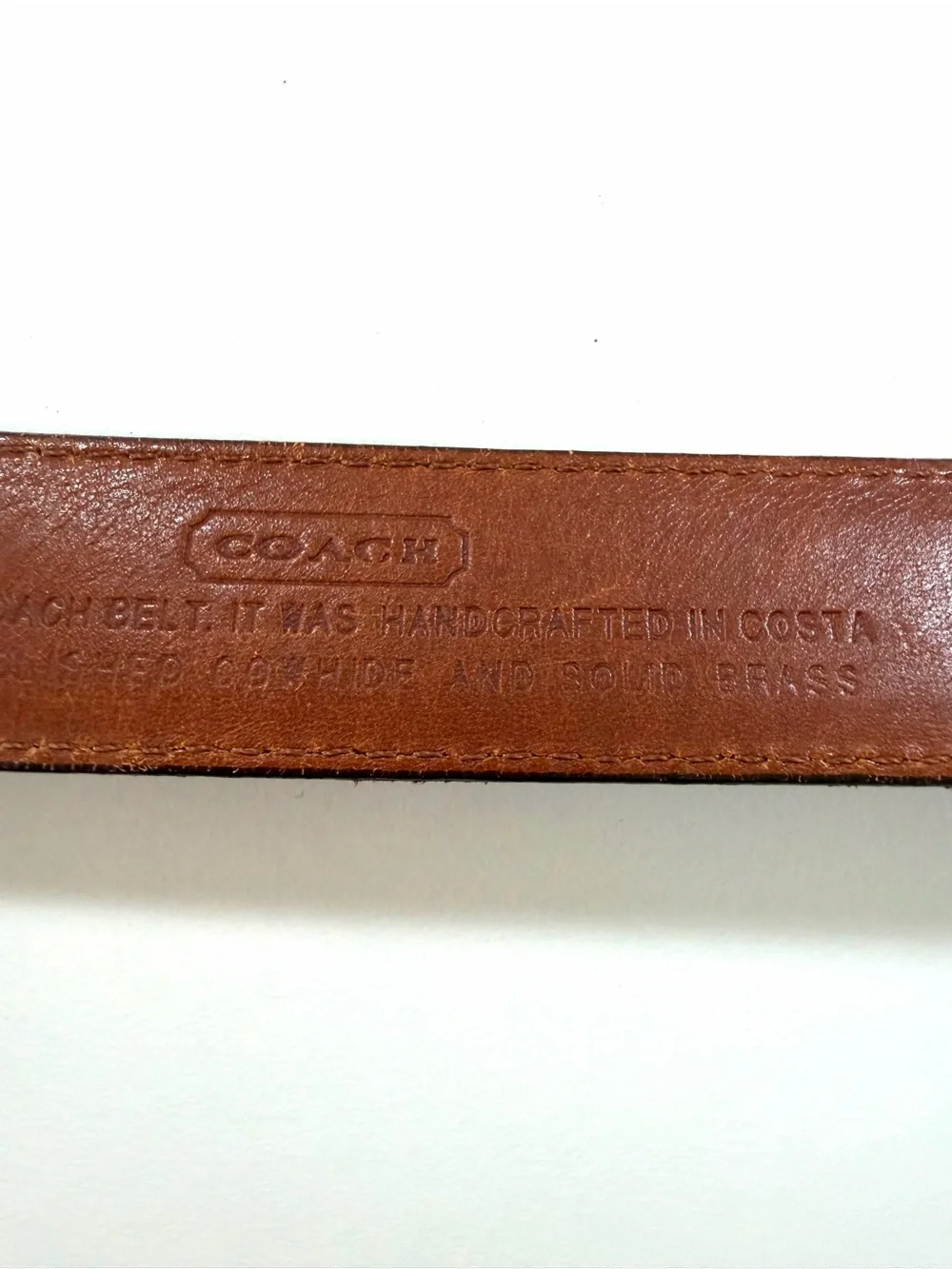 Vintage Coach Leather Belt Burgundy Oxblood Brass Buckle Size 36